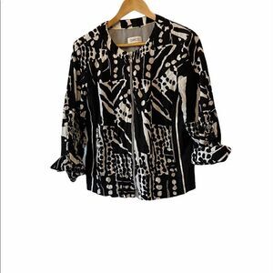 GELCO Black&White Printed Lightweight Zip Coat